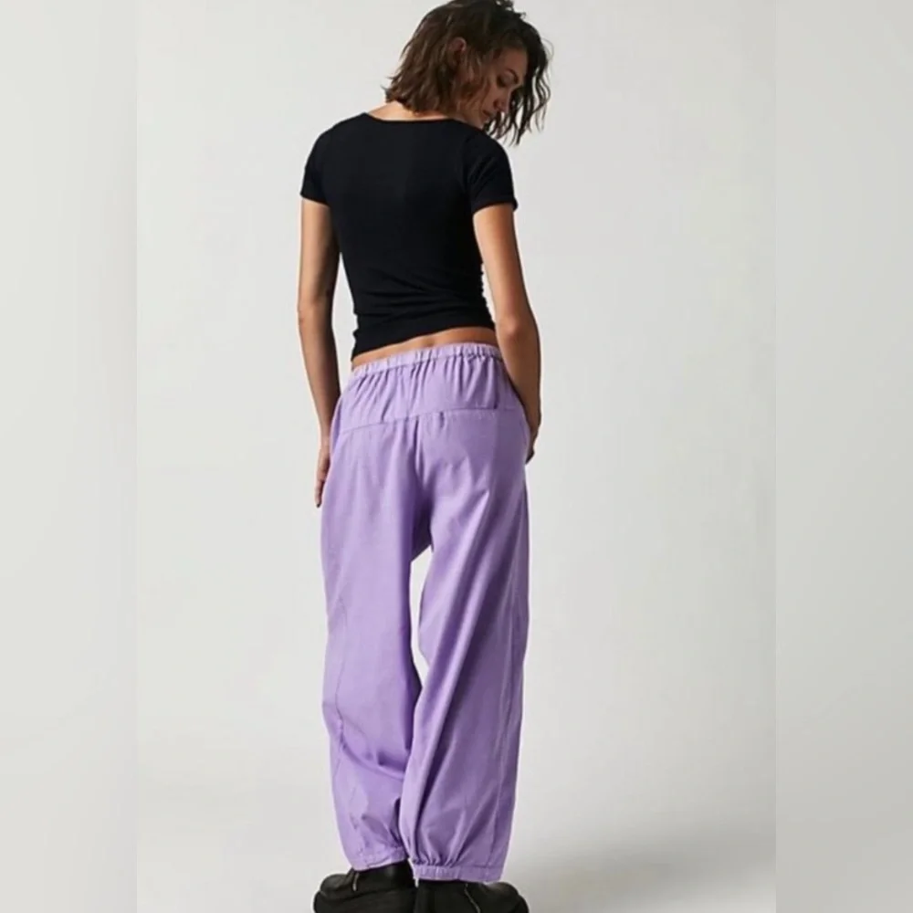Free People Go The Sky Parachute Pants In Lavender - Picture 2 of 9